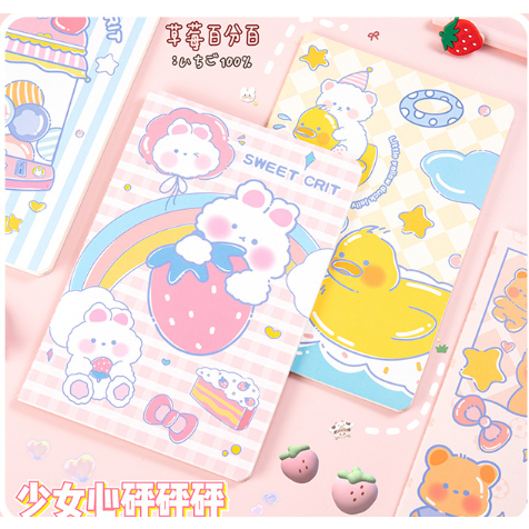 Sổ Lò Xo A5 Bìa Khâu Vở Kẻ Ngang Hoạt Tiết Hoạt Hình Dễ Thương