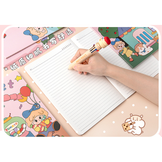 Sổ Lò Xo A5 Bìa Khâu Vở Kẻ Ngang Hoạt Tiết Hoạt Hình Dễ Thương