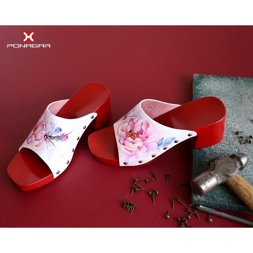 (GUỐC SALE 199K) Guốc gỗ thông cao 5cm/ 6cm/ 7cm/ 10cm , guốc mộc quai da siêu bền đẹp - Ponagar Handmade