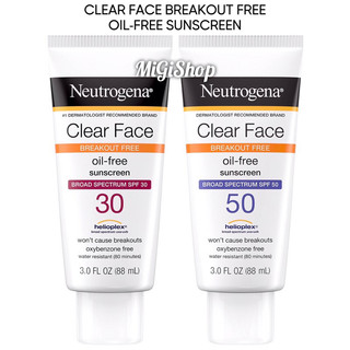 [Thanh Lý] Kem Chống Nắng Cho Da Dầu Mụn Neutrogena Clear Face Oil Free Sunscreen SPF50 88ml