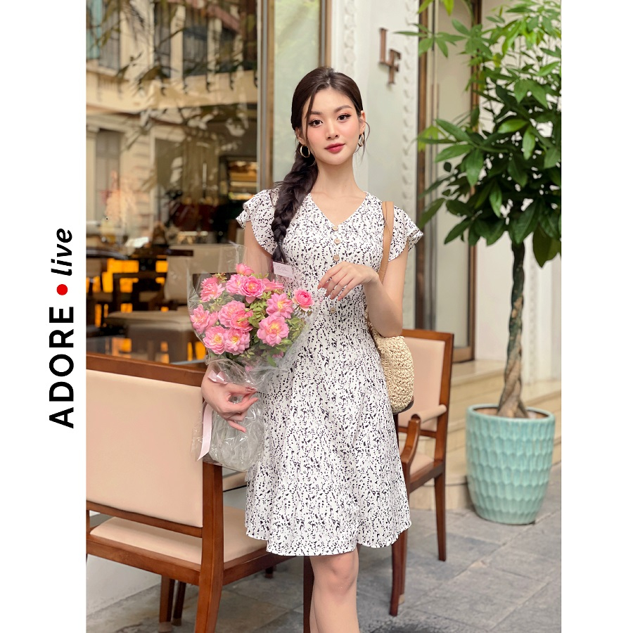 Đầm Mini dresses cổ tim lụa 321DR1079 ADORE DRESS