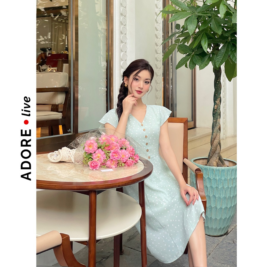 Đầm Mini dresses cổ tim lụa 321DR1079 ADORE DRESS