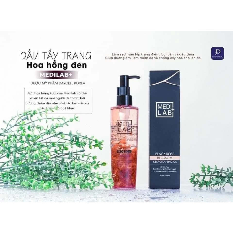 DẦU TẨY TRANG HOA HỒNG ĐEN MEDILAB -  VK.cosmetics