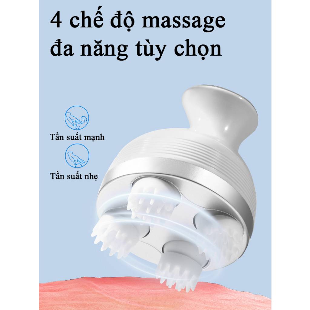 Máy massage đầu dưỡng sinh, Máy mát xa cầm tay giúp giảm căng thẳng, mệt mỏi, máy massage toàn thân