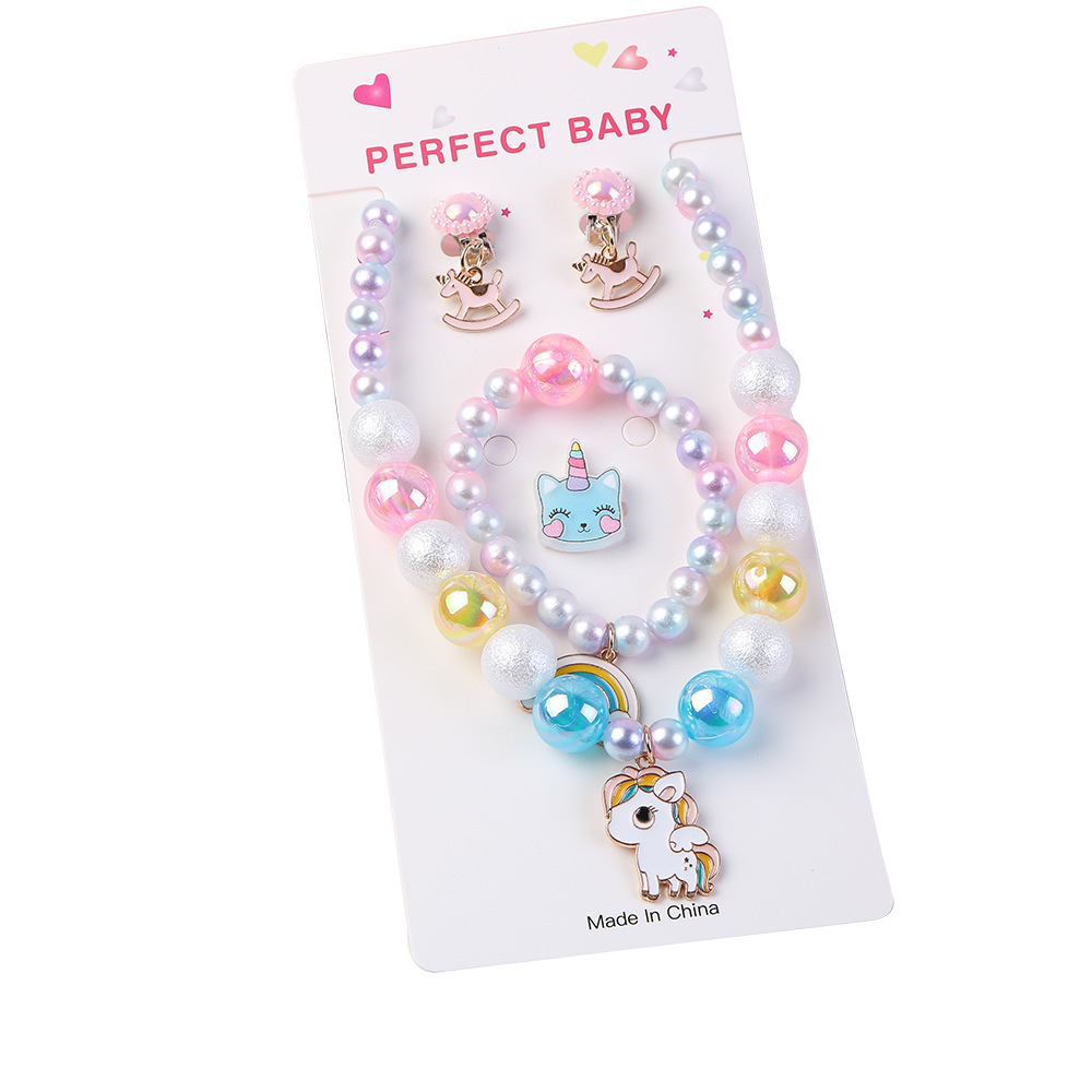 Set vòng cổ cho bé khuyên tai vòng tay nhẫn bé gái pony