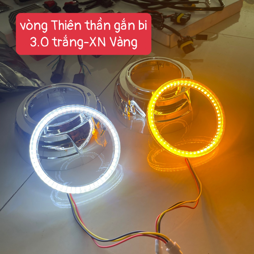 Chụp Xi+Vòng Thiên Thần Gắn Bi led Bi cầu oto xe máy