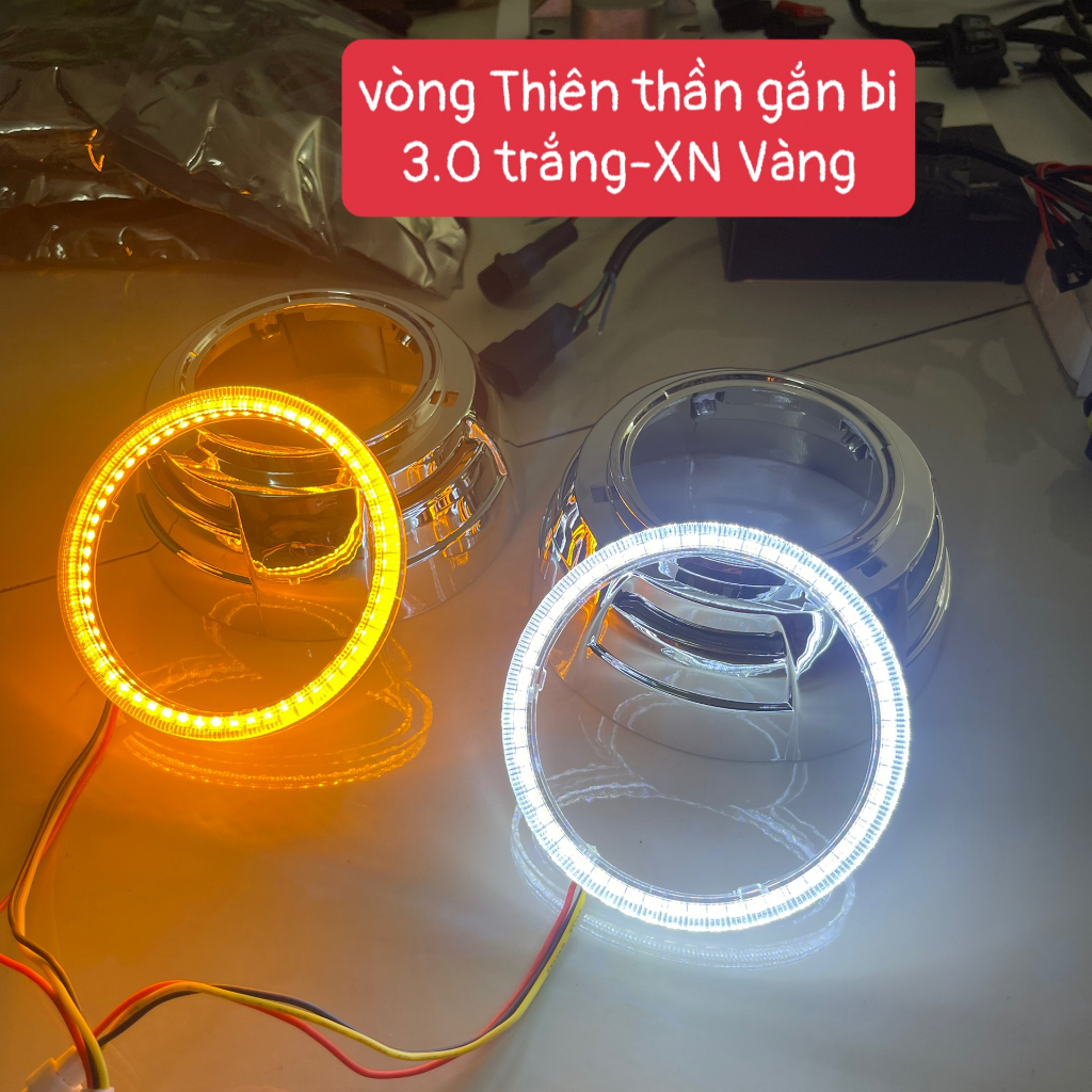 Chụp Xi+Vòng Thiên Thần Gắn Bi led Bi cầu oto xe máy