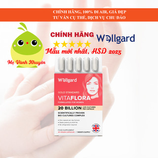 Men vi sinh phụ khoa 20 tỷ CFU lợi khuẩn cho phụ nữ Wellgard Vitaflora, Anh Quốc