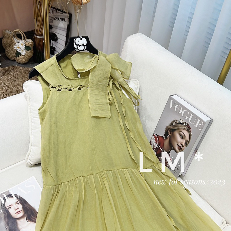 Váy maxi SN nơ vai tiểu thư bánh bèo / maybecloset