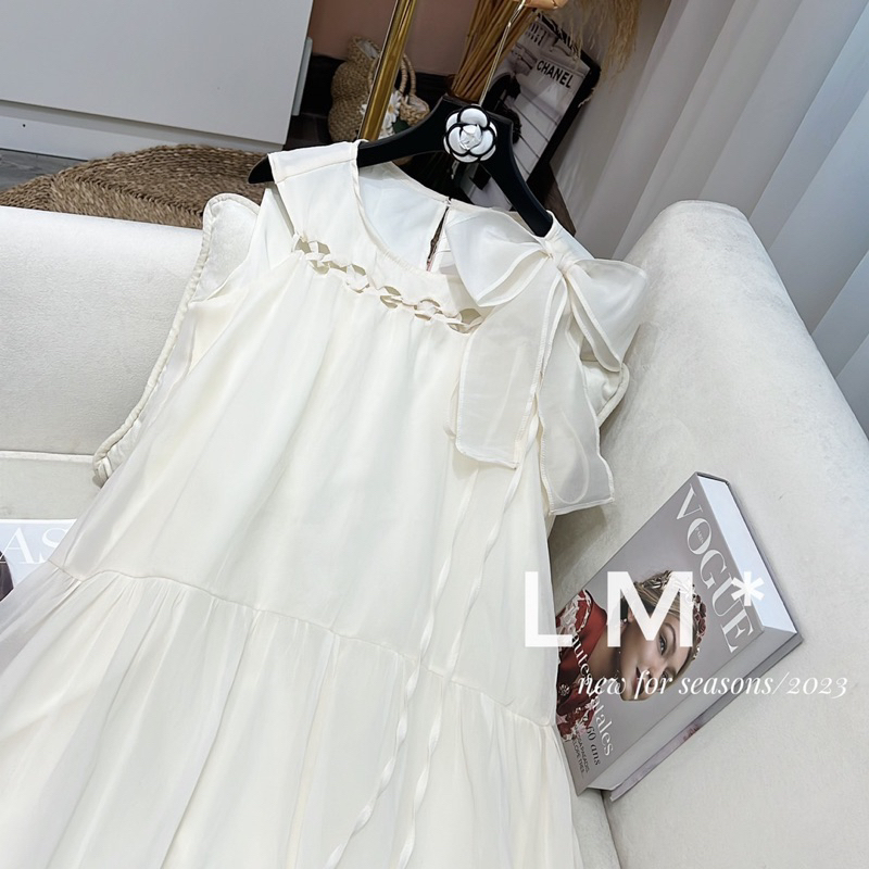 Váy maxi SN nơ vai tiểu thư bánh bèo / maybecloset