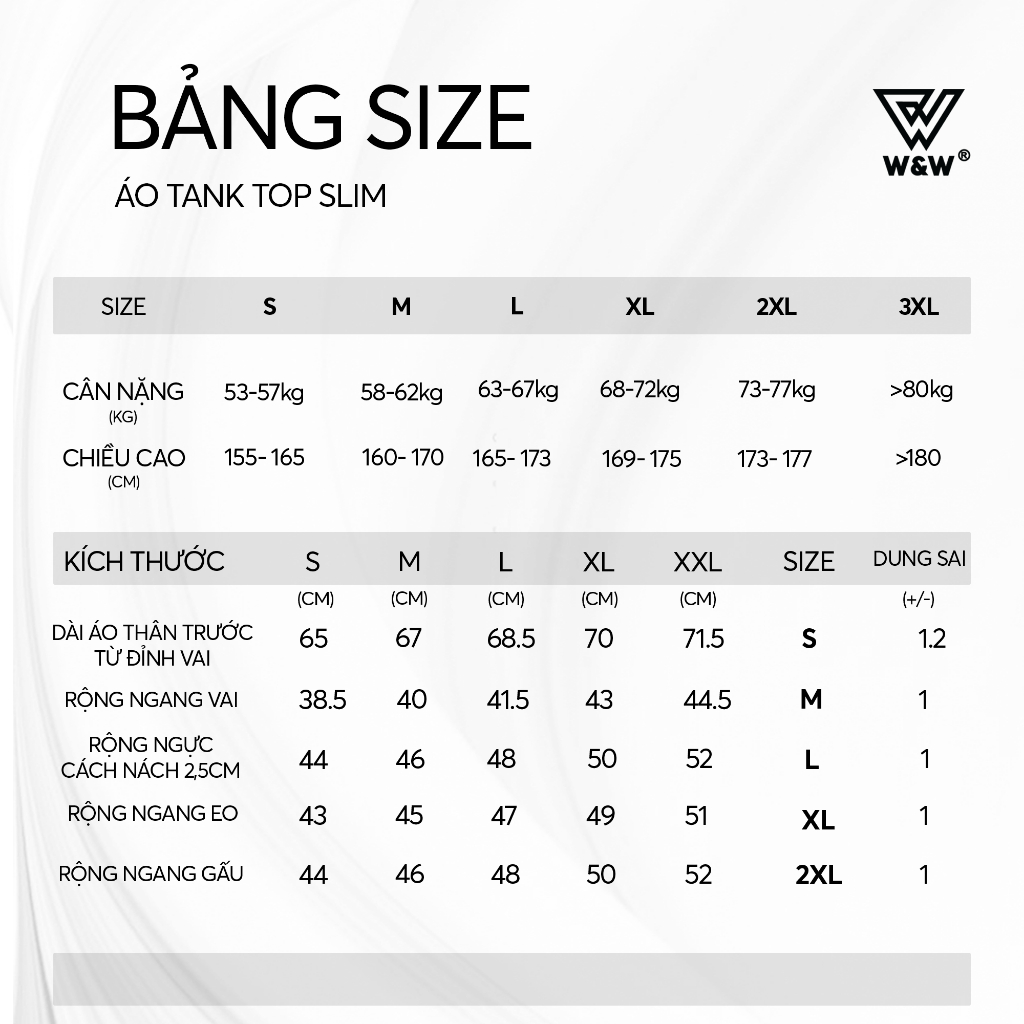 Áo Tank Top Nam W&W Vải Coolmax Cao Cấp WTT18B