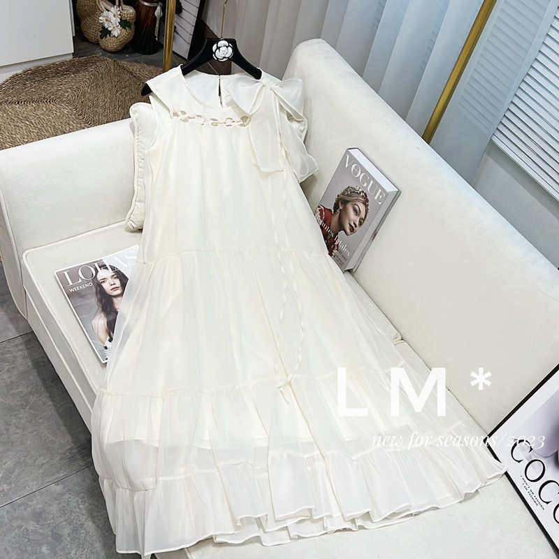 Váy maxi SN nơ vai tiểu thư bánh bèo / maybecloset