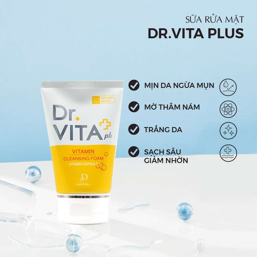 Sữa Rửa Mặt Trắng Da Dr.Vita Vitamin Daycell Hàn Quốc Ngân Korea 100ml