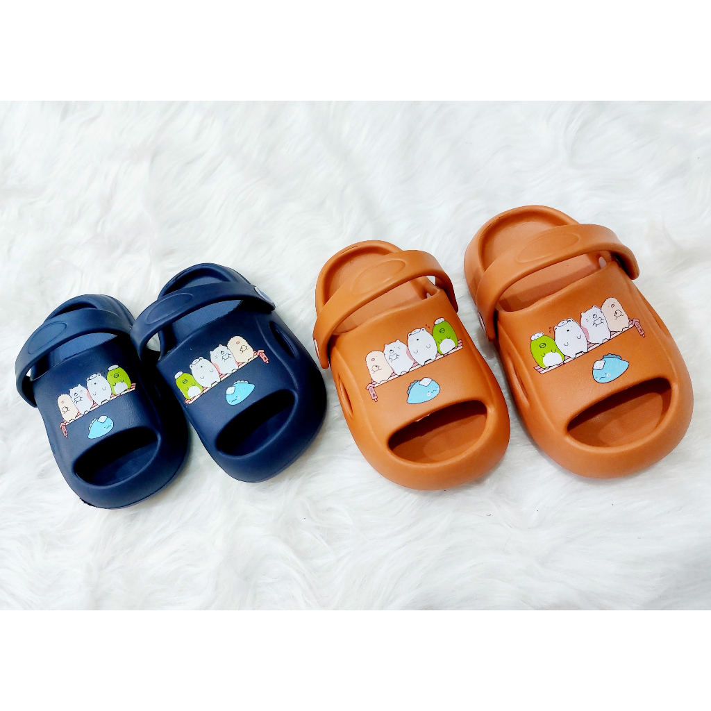 Dép cross cho bé tư 2-5 tuổi, Dép sandal bánh mỳ cho bé trai bé gái hoạ tiết 4 chú cừu chất EVA siêu nhẹ D4C01