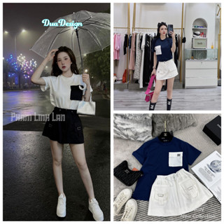 Set Bộ Đồ Nữ Áo Phông Áo Thun Nữ Chân Váy Cotton Có Quần Trong 40-60KG mẫu Miumiu Túi Hộp. D05