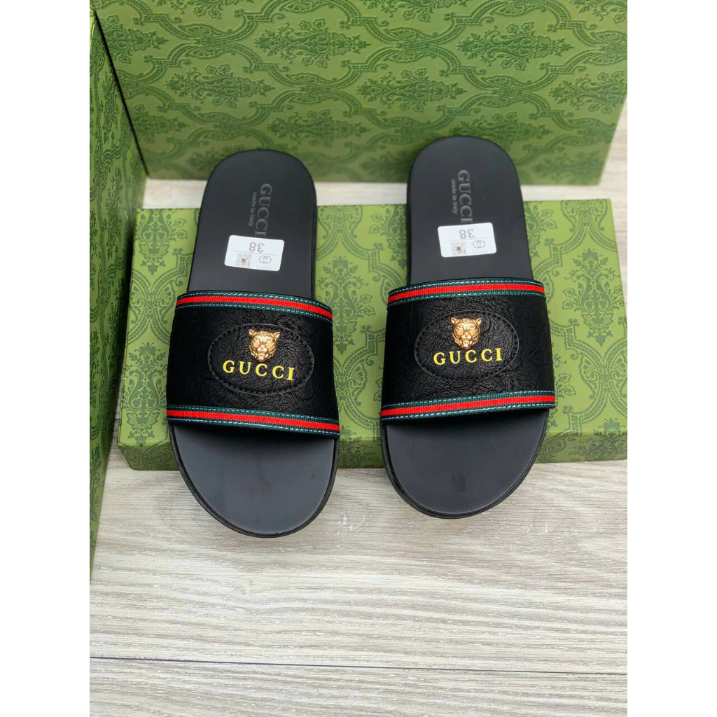 Dép nam quai ngang GUCUUI mẩu mới nhất _ Dép da gucuui đế chống trơn trượt