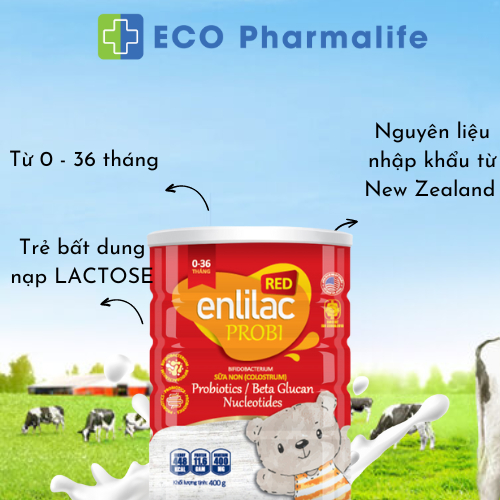 Sữa Enlilac Probi RED Lon 400g - Sữa Chuyên Biệt Cho Trẻ Bất Dung Nạp Lactose