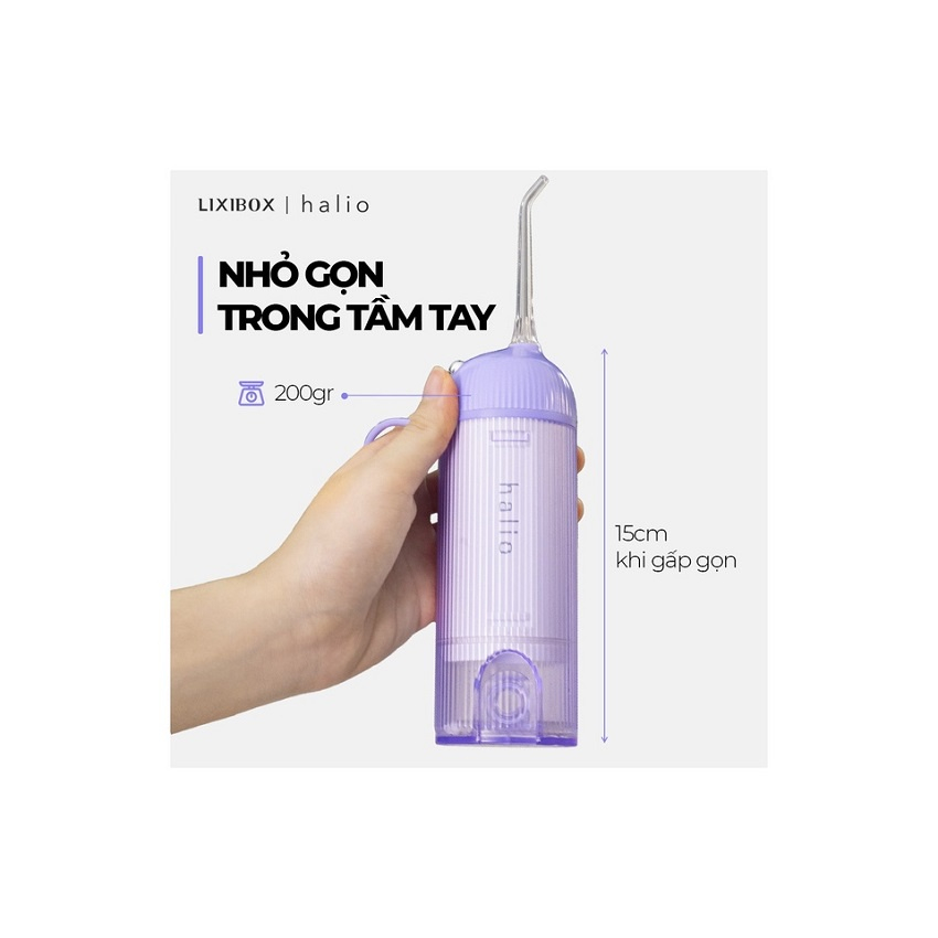 Máy Tăm Nước Cầm Tay Halio UltraClean Oral Irrigator - Periwinkle - Hàng Chính Hãng