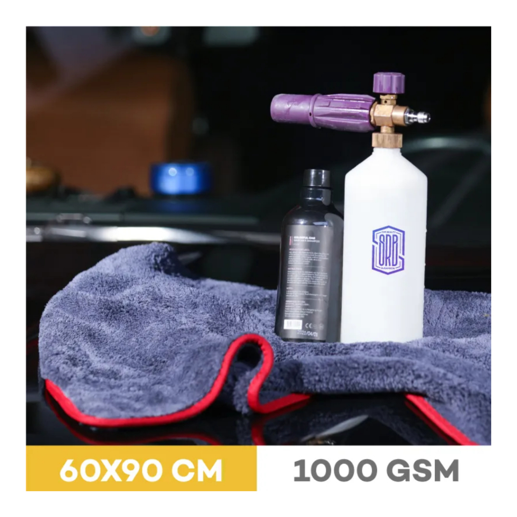 Khăn lau xe oto siêu thấm hút màu đỏ xám 60*90cm