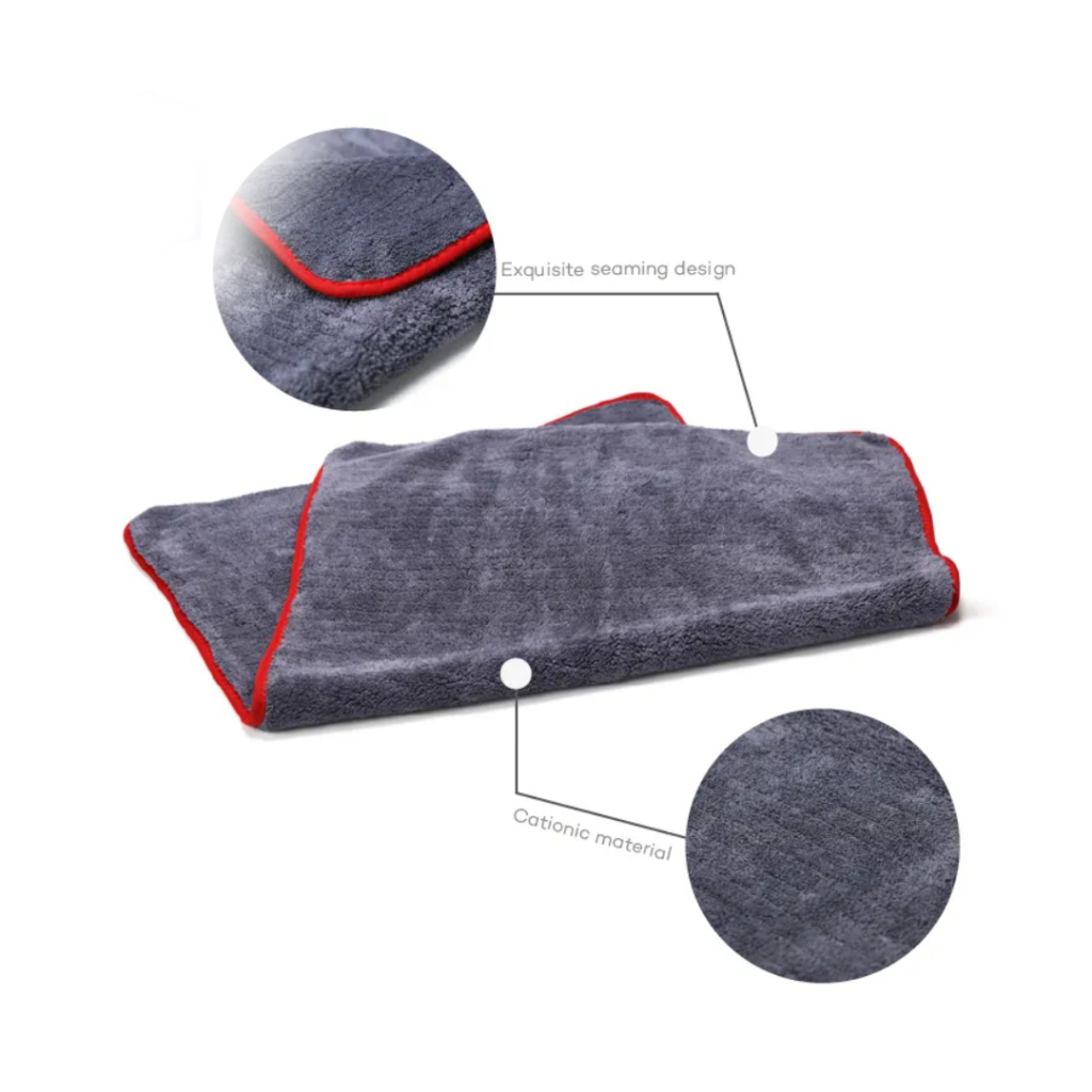 Khăn lau xe oto siêu thấm hút màu đỏ xám 60*90cm