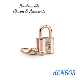 Pan ale charm vàng hồng ổ khoá tình yêu bạc s925