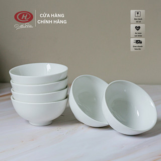 Bộ 6 Bát Chấm Trắng Trơn C03 - Sứ Minh Châu