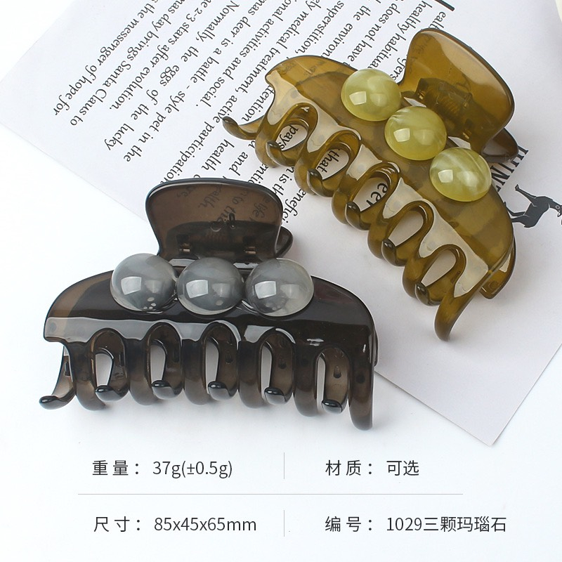 Kẹp bấu tóc cao cấp cua đính hạt nhựa xịn TÍM STORE phụ kiện búi tóc thời trang phong cách hàn quốc