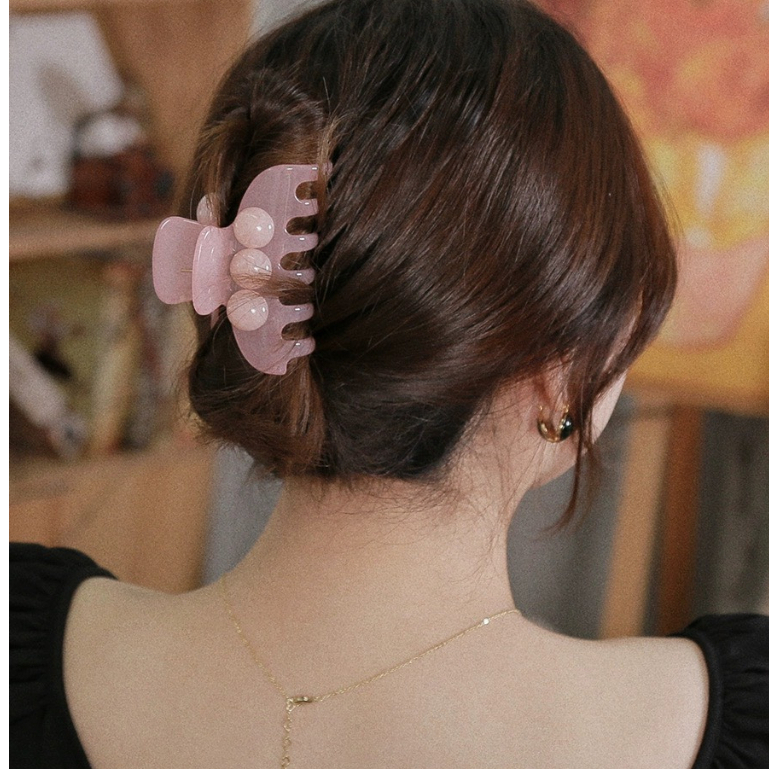 Kẹp bấu tóc cao cấp cua đính hạt nhựa xịn TÍM STORE phụ kiện búi tóc thời trang phong cách hàn quốc
