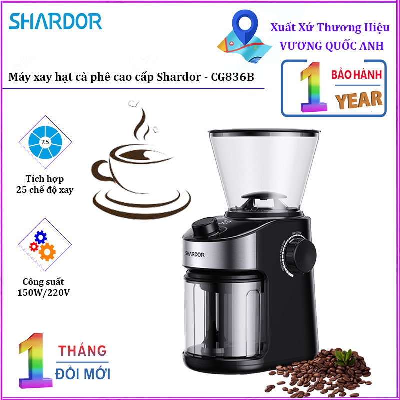 [BẢO HÀNH 12 THÁNG] Máy xay hạt cà phê cao cấp Shardor CG836B