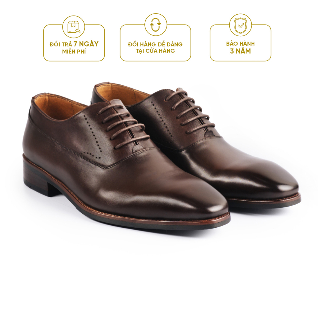 Giày Tây Cao Cấp CLASSIC CHISEL TOE OXFORD - OF26 - Da Bò Ý Lót Trong Da Bò Mộc - Thương hiệu Be Classy