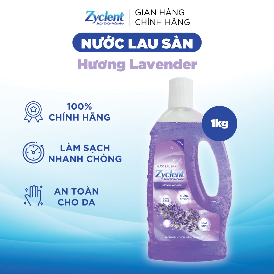 Nước Lau Sàn ZYCLENT EXTRA Hương Lavender 1Kg