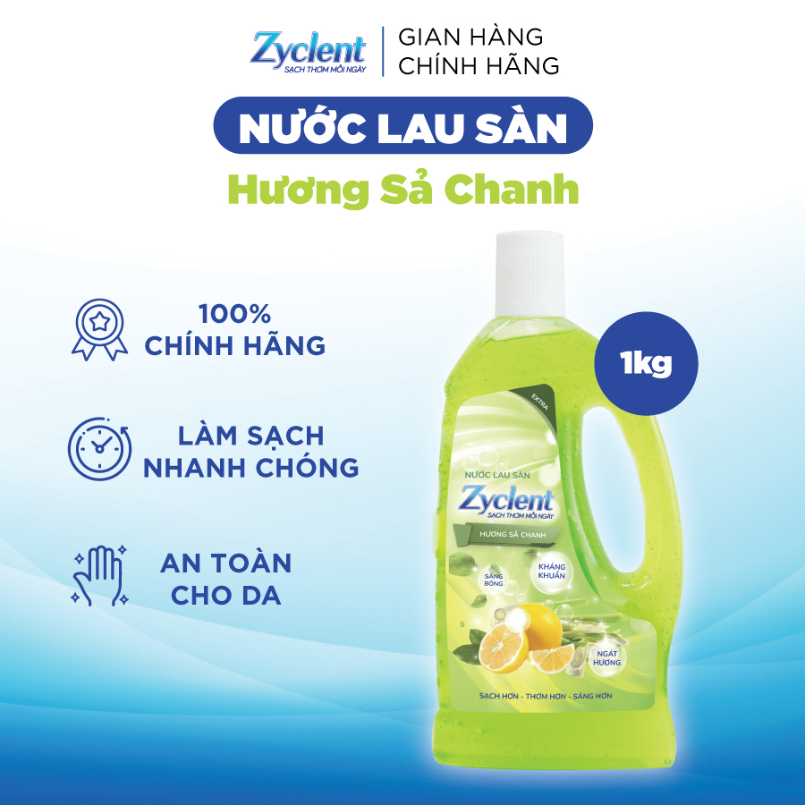 Nước Lau Sàn ZYCLENT EXTRA Hương Sả Chanh 1Kg