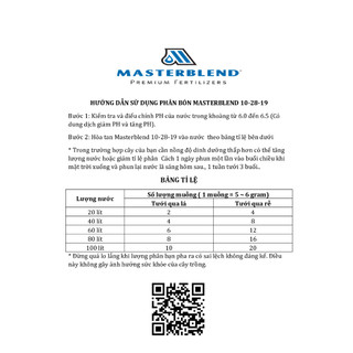 Phân bón Mỹ Masterblend 10-28-19 dùng hỗ trợ ra hoa (gói 500 gram)
