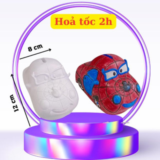 Tô tượng hình ô tô siêu nhân người nhện, tô màu ô tô siêu nhân size 12cm