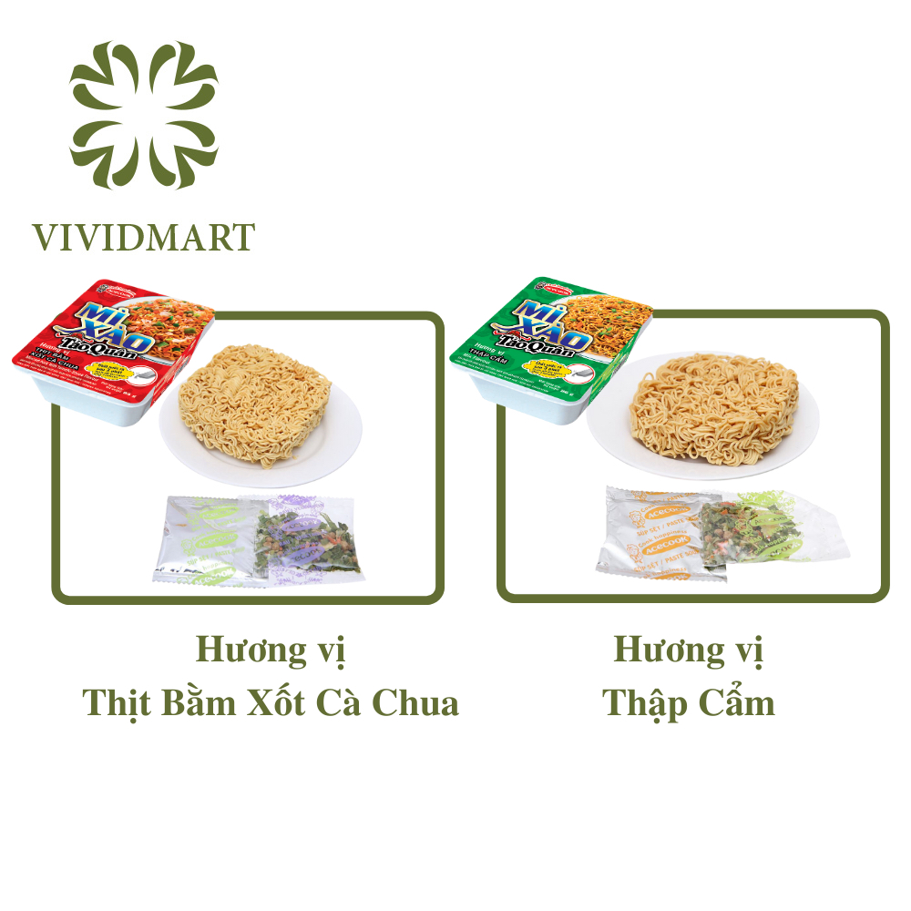 - ACECOOK - Mì xào TÁO QUÂN 2 vị: Táo Quân thịt bằm xốt cà chua và Táo Quân thập cẩm