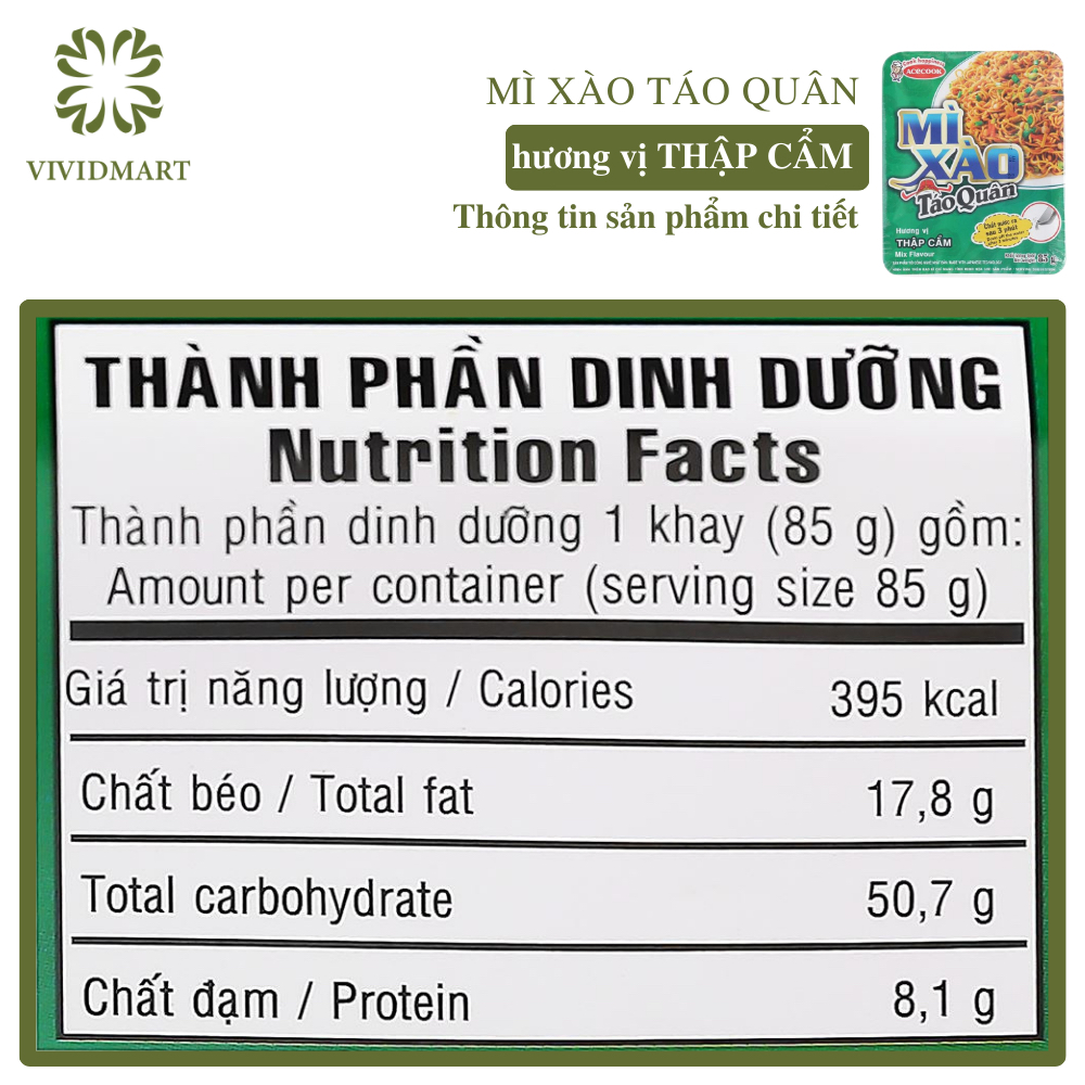 - ACECOOK - Mì xào TÁO QUÂN 2 vị: Táo Quân thịt bằm xốt cà chua và Táo Quân thập cẩm