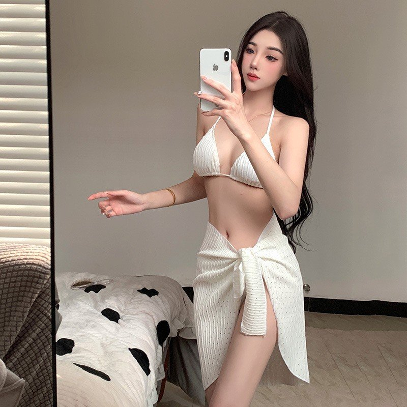 Bikini INFLACHI đi biển sexy sang chảnh đồ bơi set 3 chi tiết áo 2 dây kèm khăn quấn nhiều màu sắc hottrend 8831-PC27