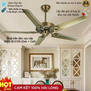 Quạt trần không đèn, quạt trần 5 cánh kp528 , 6 cấp độ gió , điều khiển từ xa không