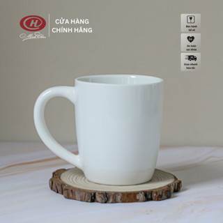 Cốc Nước Sứ Trắng Trơn Có Quai 280ml - Sứ Minh Châu - CN04 - Vỡ 1 Đổi 1