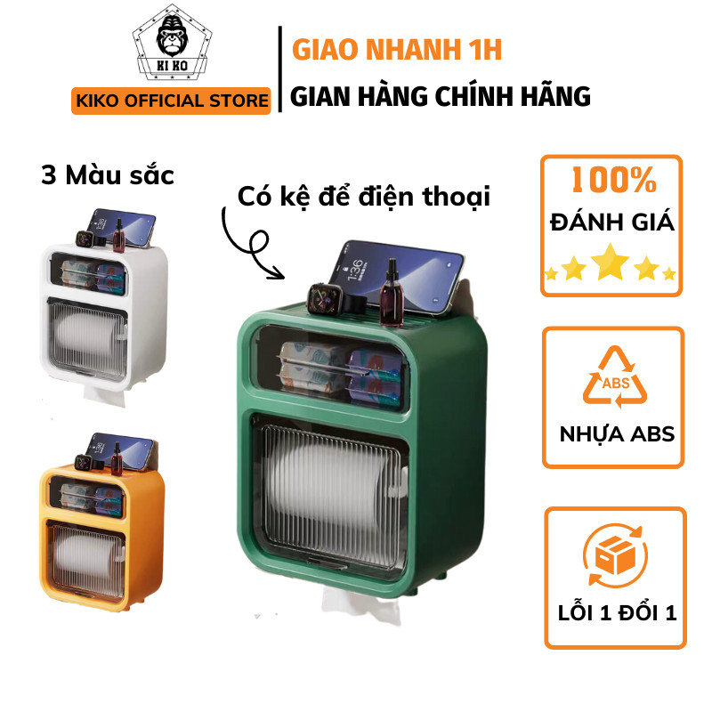Hộp Giấy Vệ Sinh Kiko 2 Ngăn Dán Tường Chịu Lực Lớn