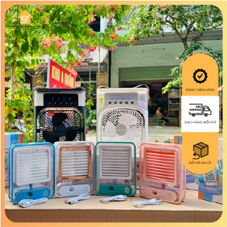 Quạt tích điện điều hoà hơi nước mini để bàn, quạt phun sương mini siêu mát sạc tiện lợi