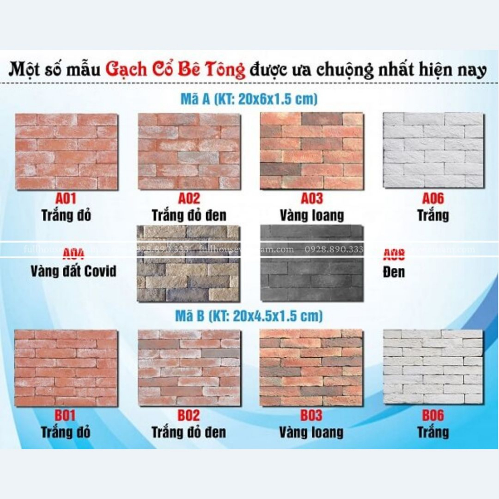 Gạch giả cổ chăm pa ốp tường trang trí quán cafe, homestay, sân vườn,...