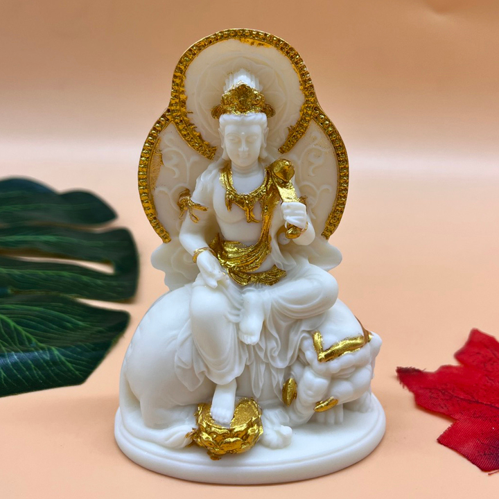 Tượng Phật Phổ Hiền và Văn Thù Bồ Tát chưng xe hơi - bàn làm việc - T0381