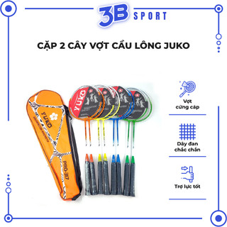Cặp 2 cây vợt cầu lông yuko, vợt cầu lông giá rẻ tặng 2 trái cầu lông kèm bao vợt thể thao chính hãng - 3b sport
