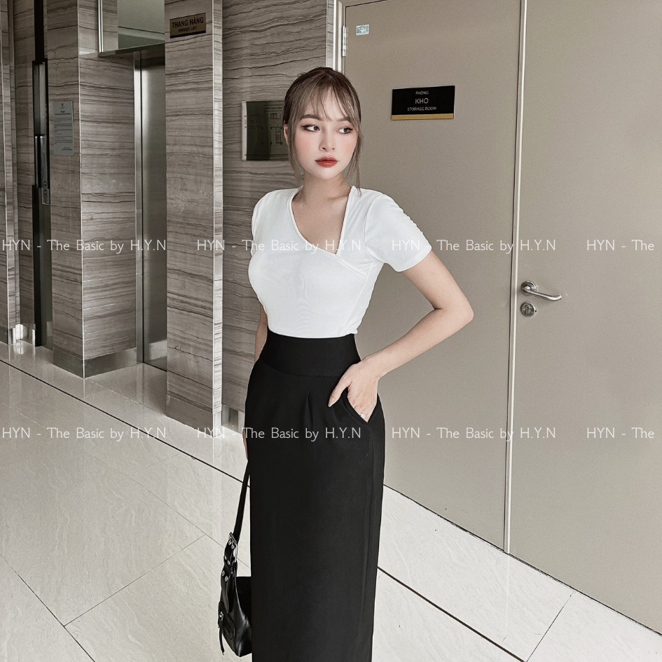 Chân Váy Bút Chì Dáng Dài 90cm Thiết Kế Cạp Lưng Cao Chất Mango Không Nhăn Thanh Lịch Sang Trọng