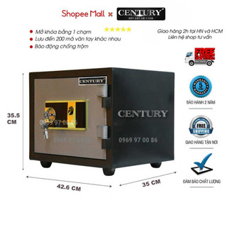 Két sắt mini chống cháy century cf356vt vân tay cao cấp tinh tế đẹp sang trọng