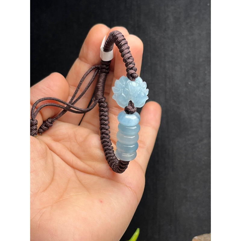 Vòng tay hồ ly aquamarine mix ngũ điếu