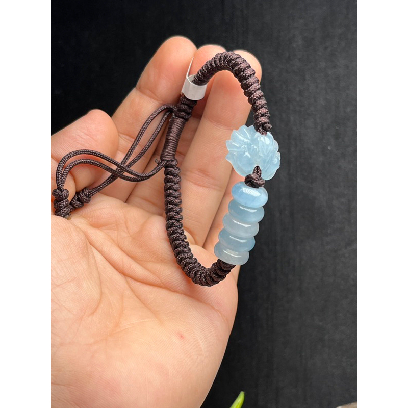 Vòng tay hồ ly aquamarine mix ngũ điếu