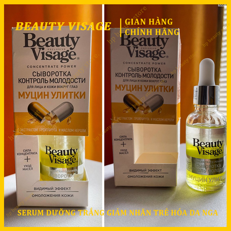 Serum Ốc Sên Tái Tạo Beauty Visage Nga 30ml Dưỡng Trắng, Giảm Nhăn Trẻ Hóa Làn Da Tinh Chất Xoá Nhăn Beauty Visage