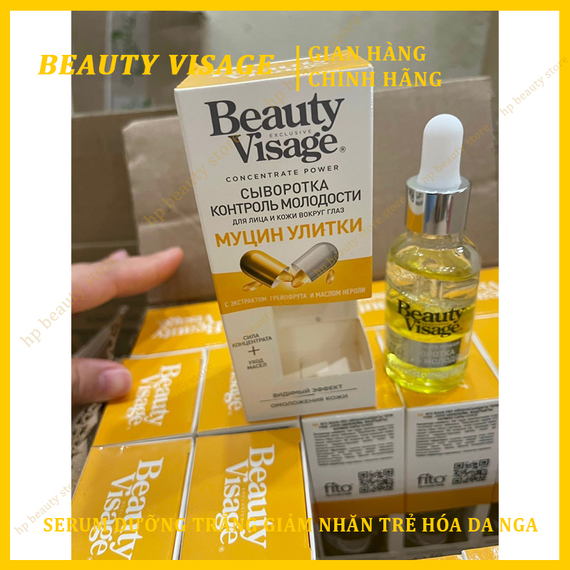 Serum Ốc Sên Tái Tạo Beauty Visage Nga 30ml Dưỡng Trắng, Giảm Nhăn Trẻ Hóa Làn Da Tinh Chất Xoá Nhăn Beauty Visage